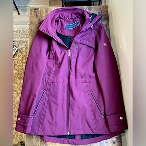 Tommy Hilfiger raincoat w/hood. Pinkish Purple. Very rarely worn.